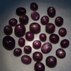 28 pcs - 100 Percent Natural - Star RUBY - Gorgeous Dark Red Colour Mix Shape Cabochon Every Pcs Have 6 star Line size 4 - 7x9 mm